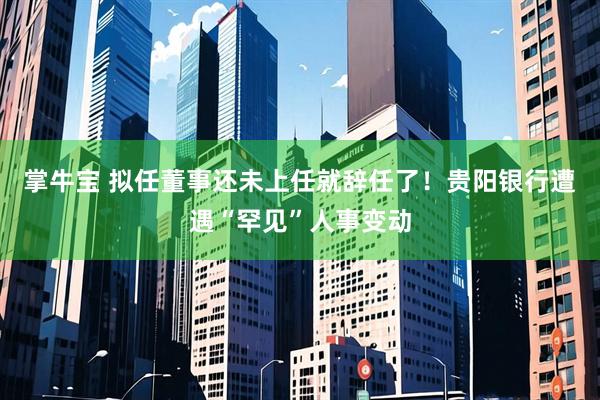 掌牛宝 拟任董事还未上任就辞任了！贵阳银行遭遇“罕见”人事变动